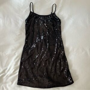 Sequined Mini Dress in Black